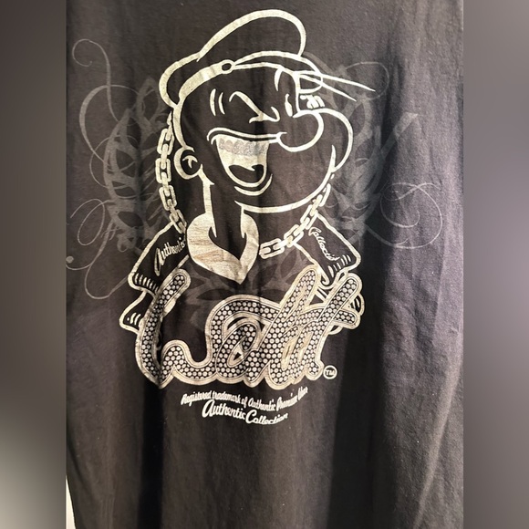 VTG POPEYE WCKD AUTHENTIC COLLECTION BLACK T-SHIRT, HIP-HOP RAP size: L - Picture 2 of 5